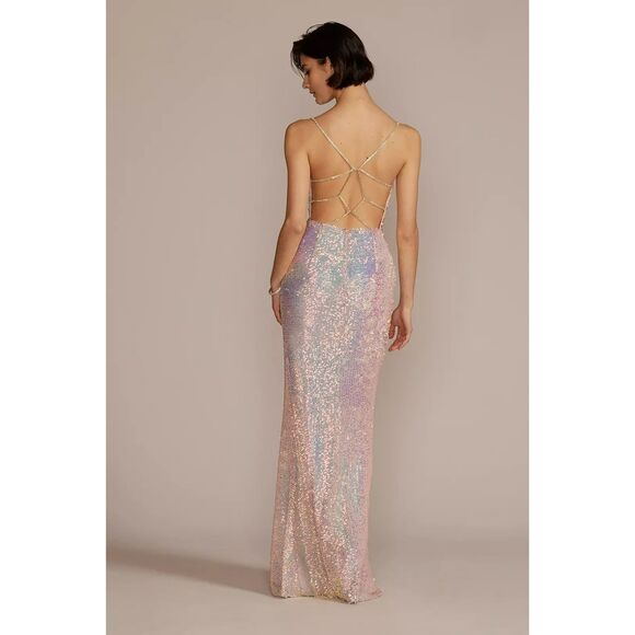 Glamorous Sequin Maxi Dress - Pink and Purple - Picture 6 of 6